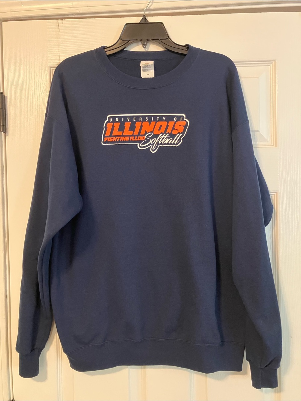 Illinois Fightin’ Illini Softball Crewneck Sweatshirt Mens Size Large